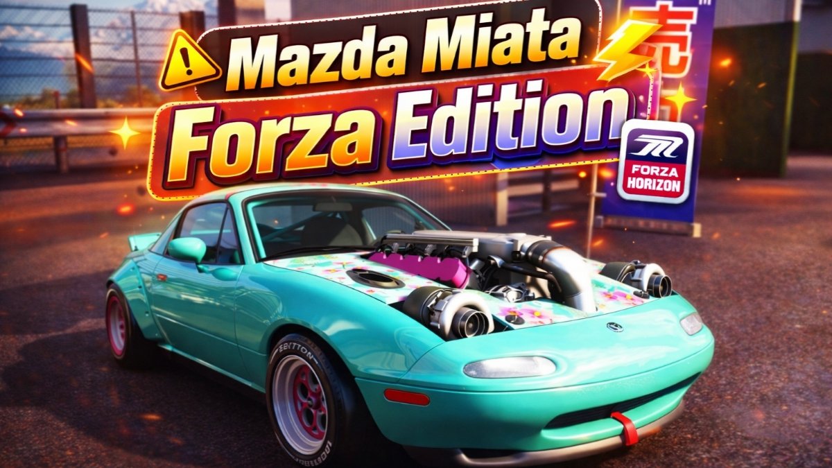 1700 HP Mazda Miata Forza Edition in Forza Horizon 6 with custom twin turbo engine and high-speed performance setup