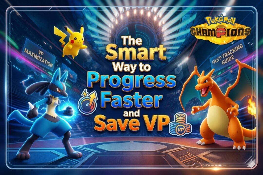 Pokemon Champions guide showing how to progress faster and save Victory Points with smart strategies and efficient gameplay tips