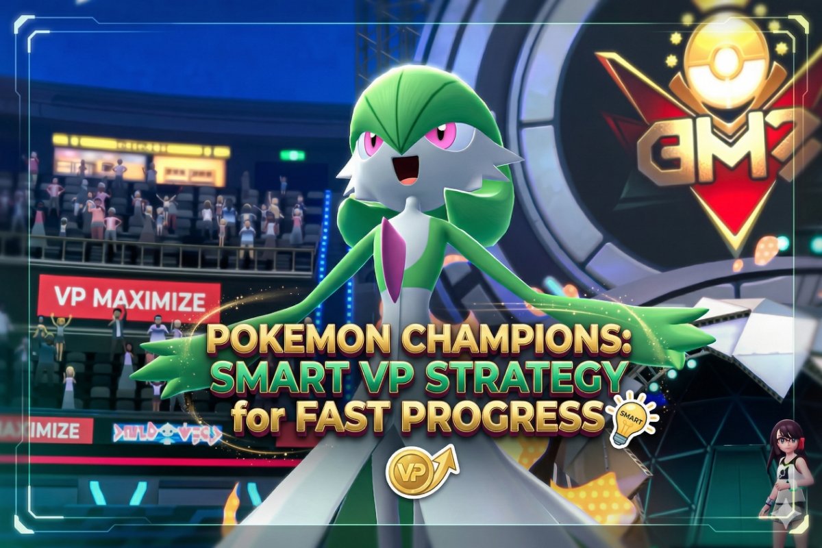 Pokemon Champions guide showing how to progress faster and save Victory Points with smart strategies and efficient gameplay tips